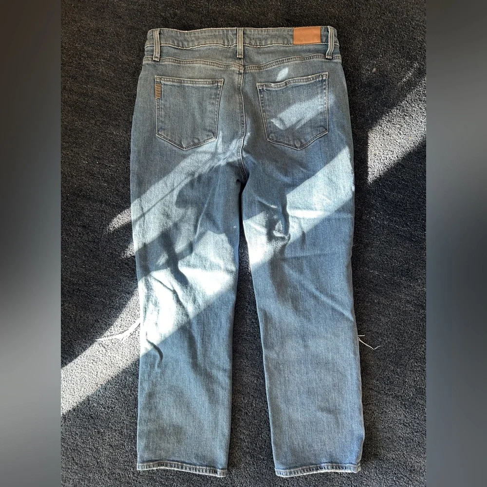 PAIGE Women’s Light Blue Distressed Cropped Jeans - Picture 3 of 8